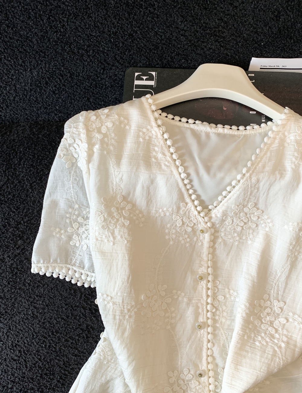 Thin summer small shirt lace tops for women