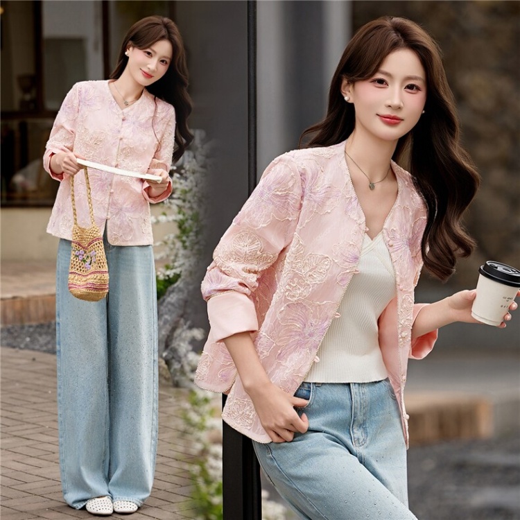 Spring temperament Chinese style jacquard fashion coat