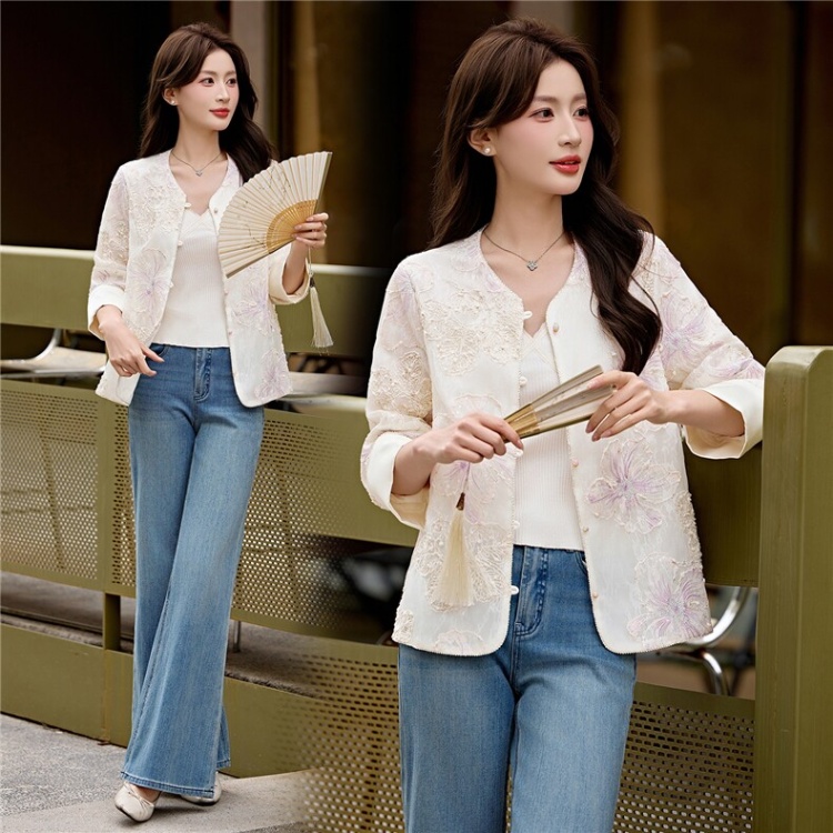 Spring temperament Chinese style jacquard fashion coat