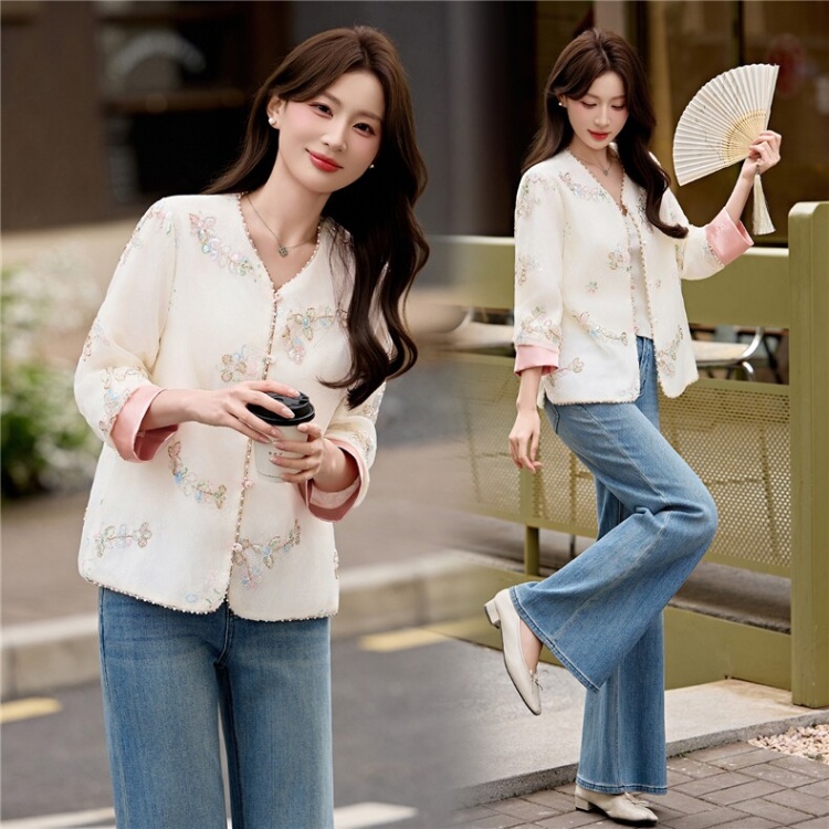 Jacquard embroidery spring fashion temperament coat