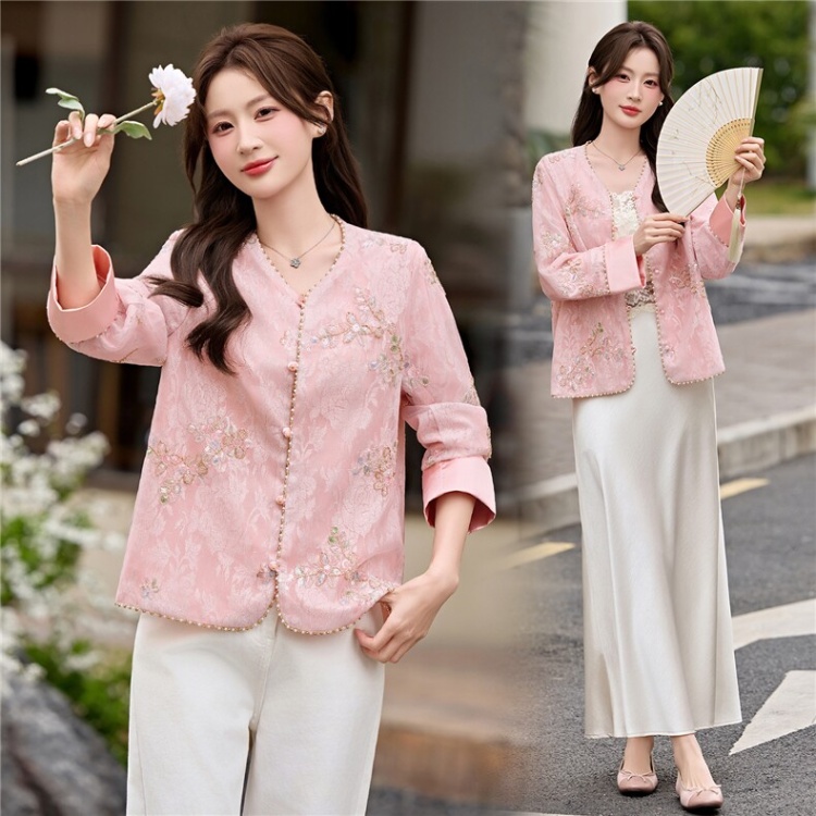 Jacquard embroidery spring fashion temperament coat