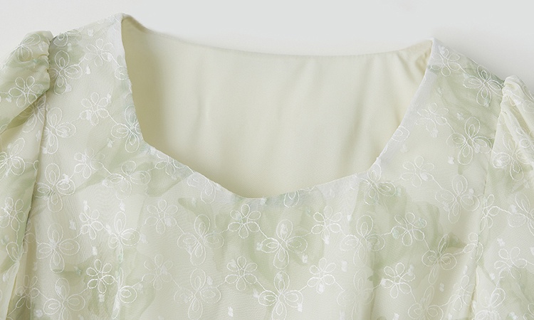 Printing Chinese style pinched waist dress