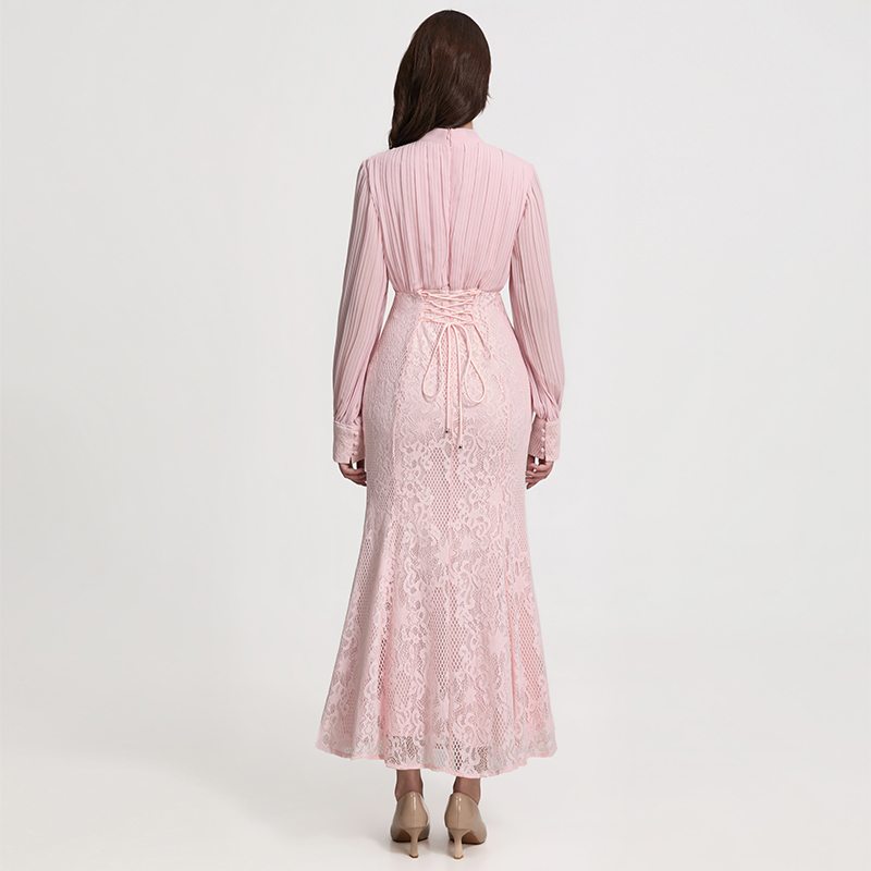 Pinched waist mermaid temperament court style dress