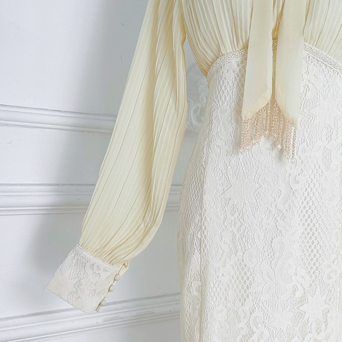 Pinched waist mermaid temperament court style dress