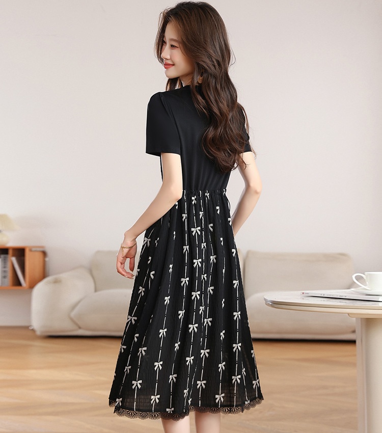 Summer small fellow A-line pinched waist dress