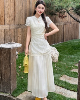 Summer big skirt temperament dress tender splice cheongsam