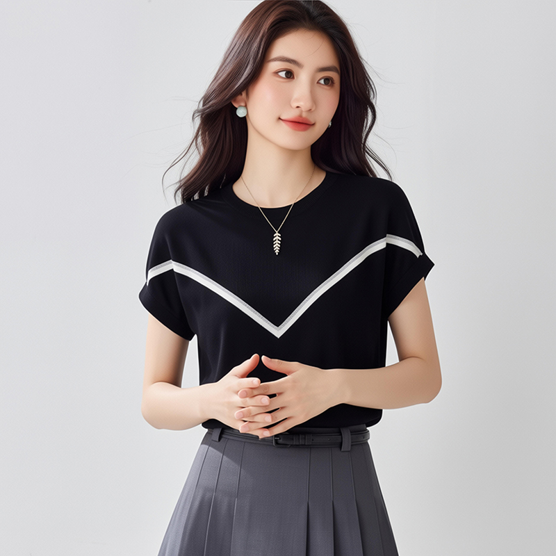 All-match summer ice silk sweater loose pullover thin tops