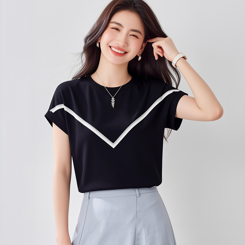 All-match summer ice silk sweater loose pullover thin tops