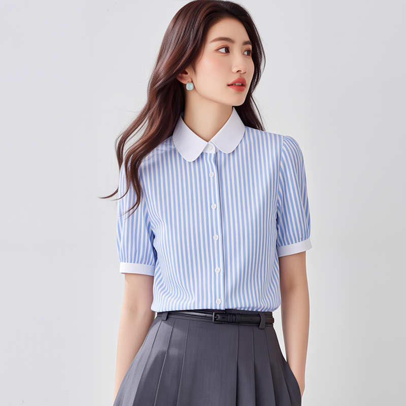 Summer short sleeve puff sleeve elegant shirt for women