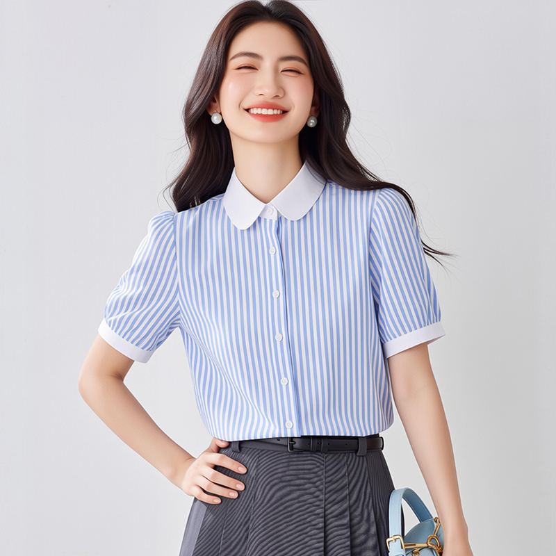 Summer short sleeve puff sleeve elegant shirt for women
