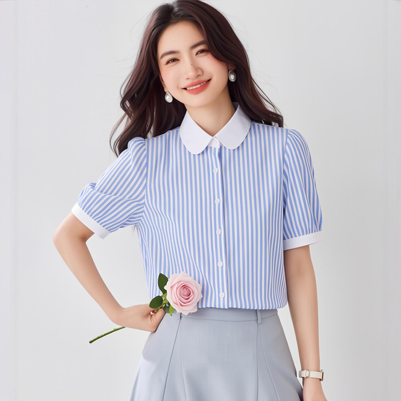 Summer short sleeve puff sleeve elegant shirt for women