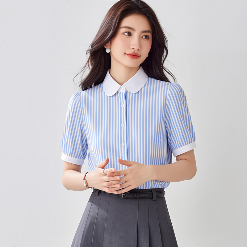 Summer short sleeve puff sleeve elegant shirt for women
