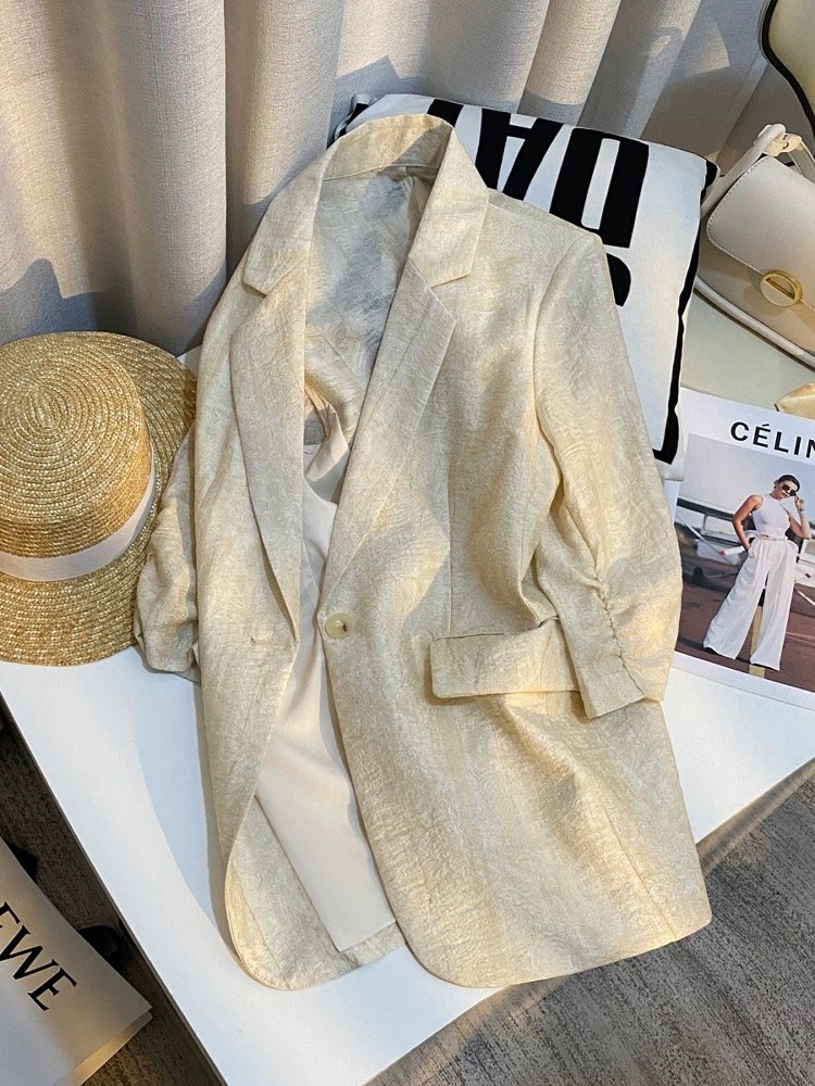 Beige Western style coat thin business suit for women