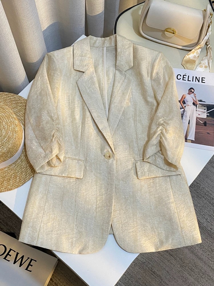 Beige Western style coat thin business suit for women
