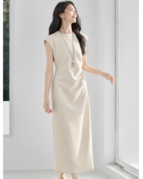 High waist simple jumpsuit slim intellectuality long dress