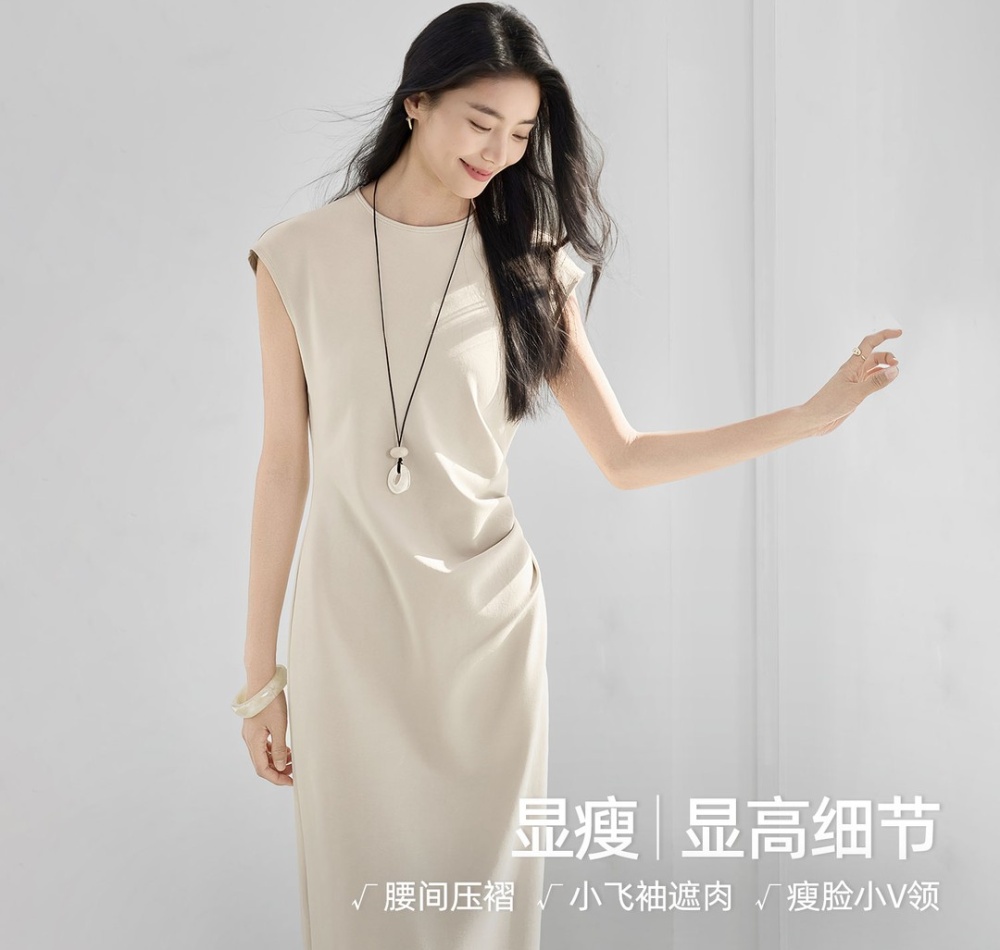 High waist simple jumpsuit slim intellectuality long dress