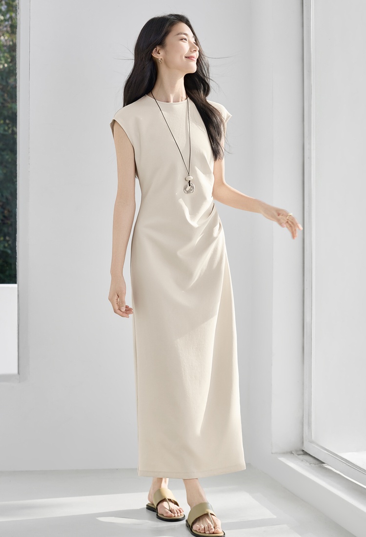 High waist simple jumpsuit slim intellectuality long dress