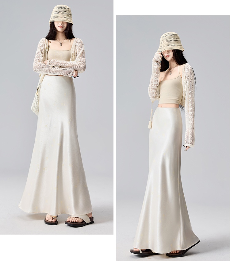 Mermaid stereoscopic long dress printing long skirt