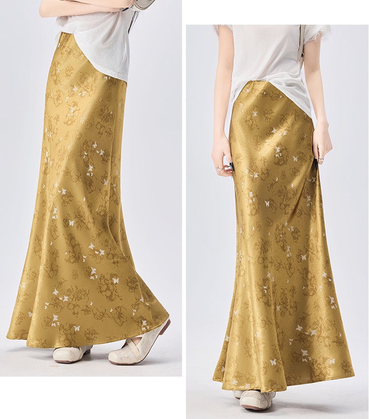 Mermaid stereoscopic long dress printing long skirt