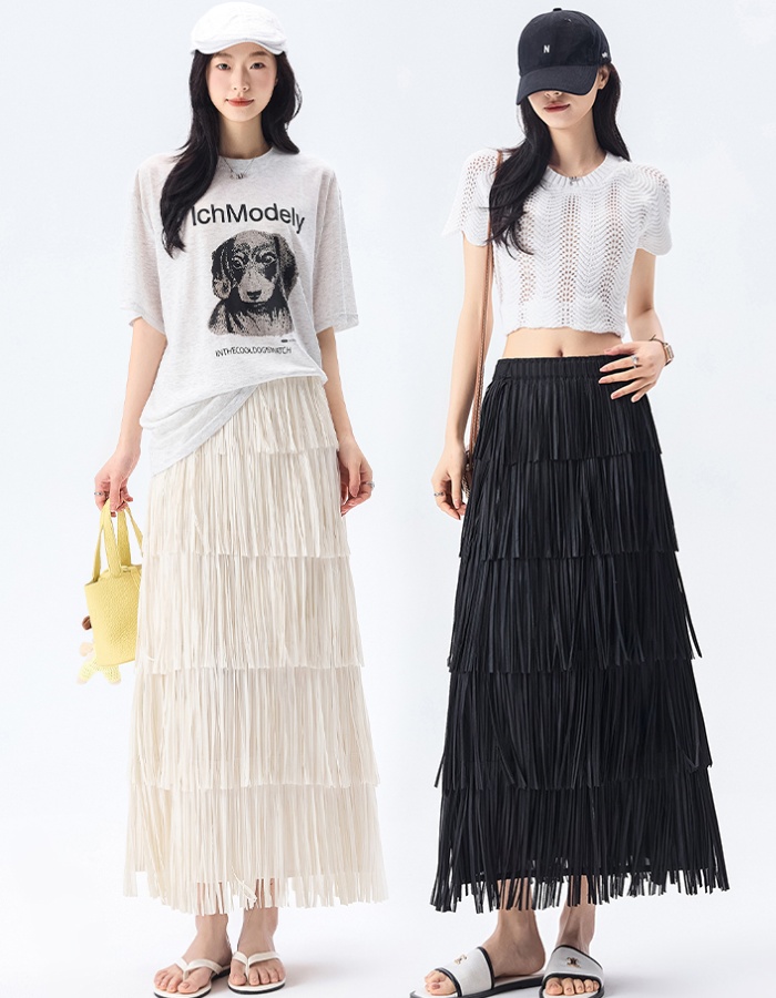 Slim summer all-match fold skirt for women