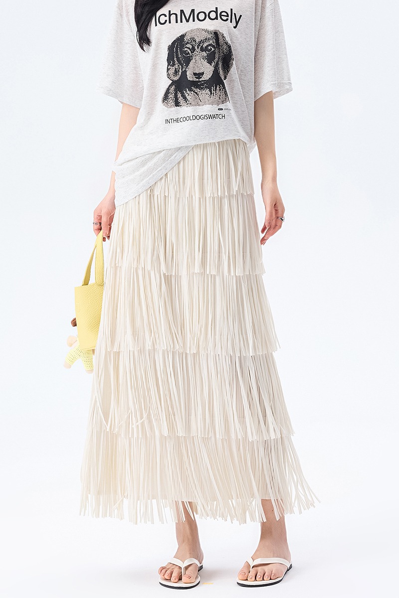 Slim summer all-match fold skirt for women