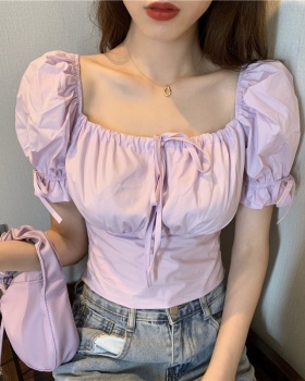 Niche short tops France style shirt for women