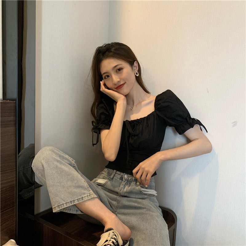 Niche short tops France style shirt for women