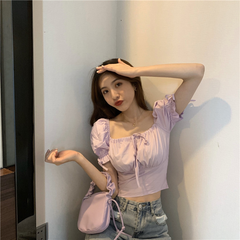 Niche short tops France style shirt for women