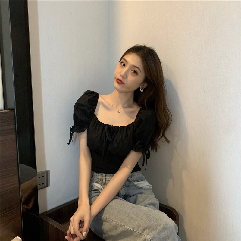 Niche short tops France style shirt for women