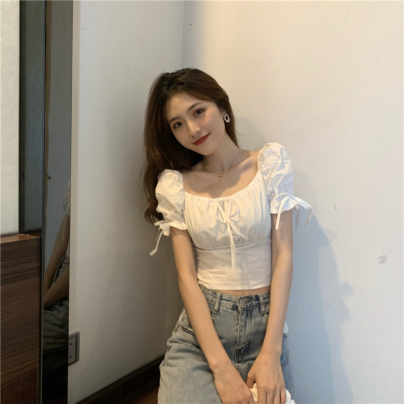 Niche short tops France style shirt for women