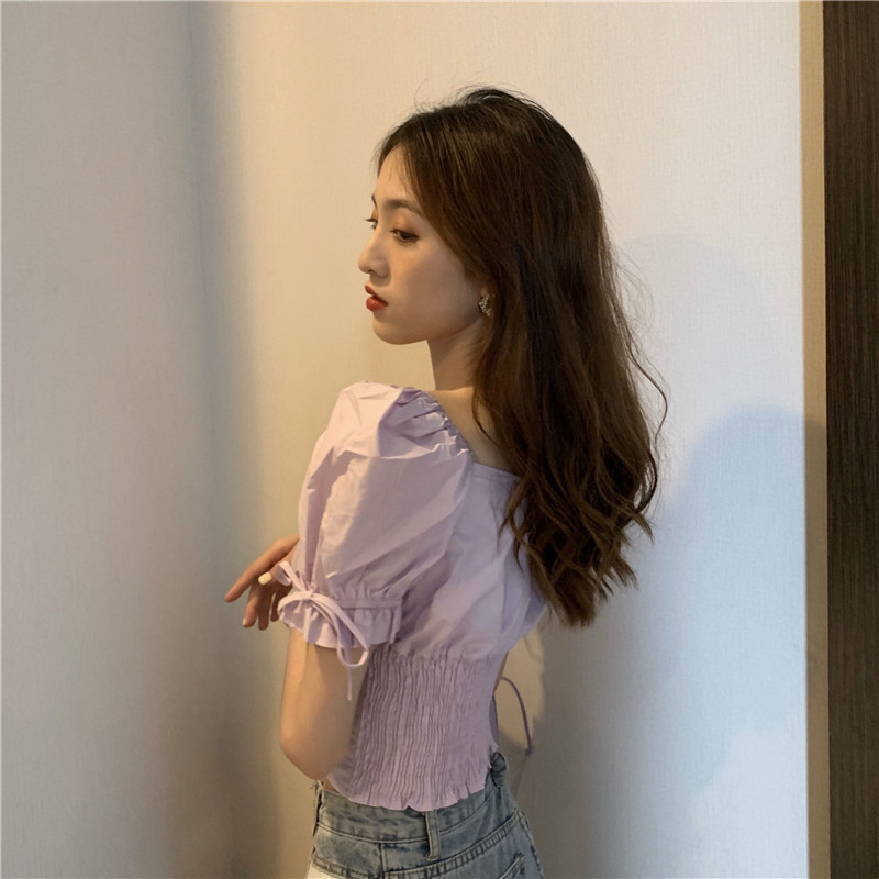 Niche short tops France style shirt for women