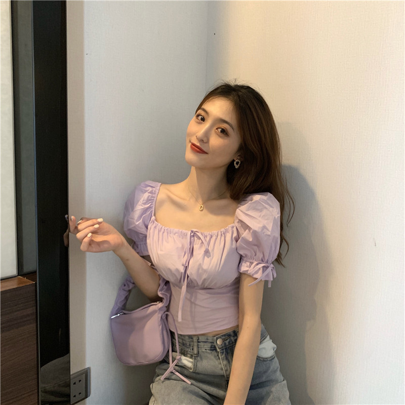 Niche short tops France style shirt for women