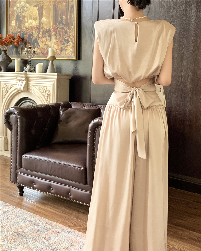 Sleeveless temperament pants niche light luxury vest a set