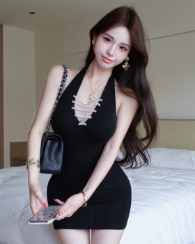 Package hip halter diamond dress sexy chain T-back