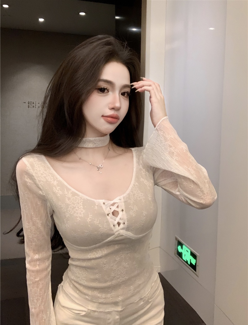 Temperament V-neck inside the ride tops for women