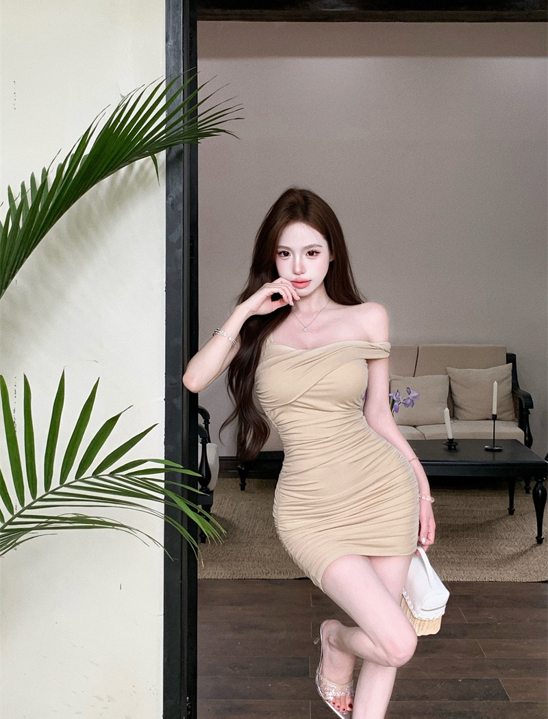 Chouzhe with chest pad T-back irregular dress for women