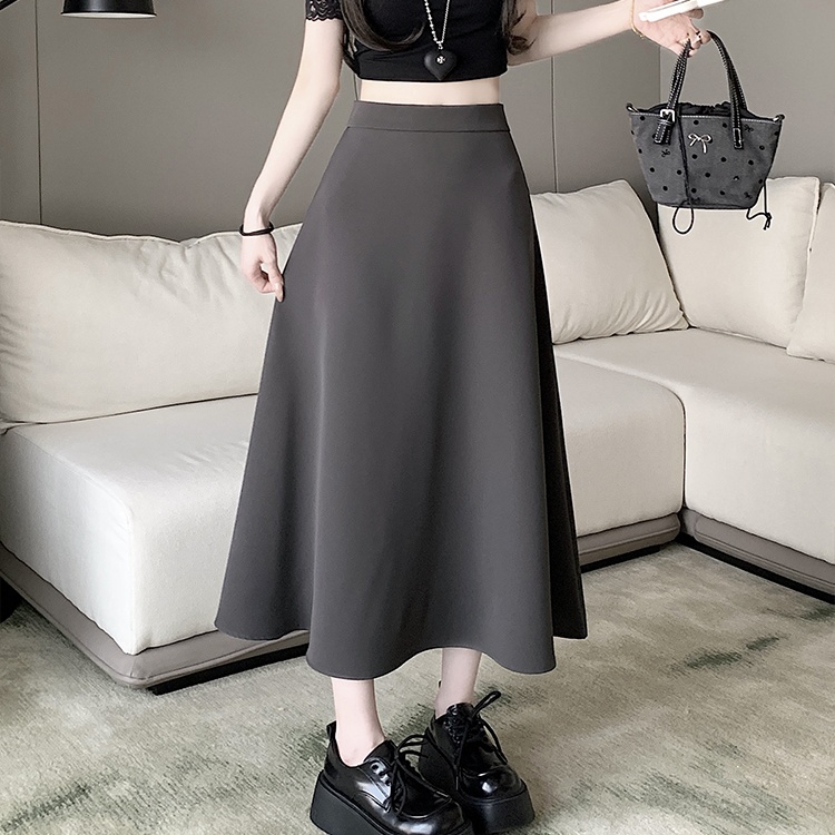 Summer pure black fat all-match large yard skirt