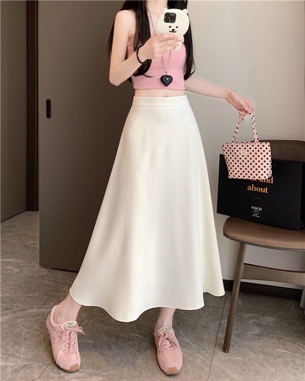 Summer pure black fat all-match large yard skirt