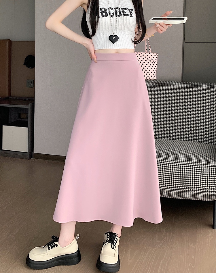 Summer pure black fat all-match large yard skirt