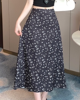 High waist floral skirt all-match mermaid long dress