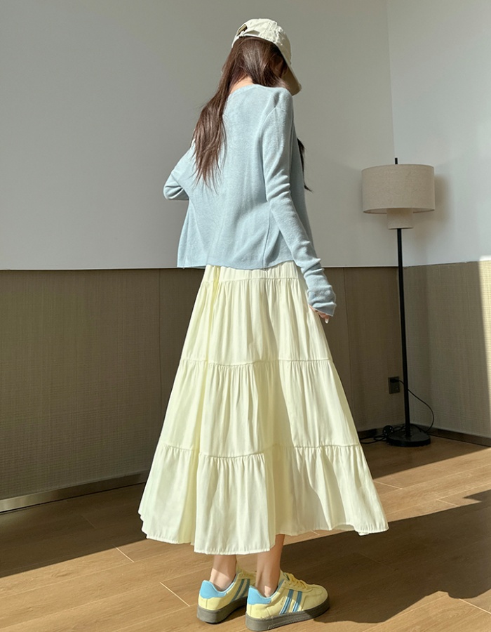 Fat A-line slim high waist all-match skirt for women