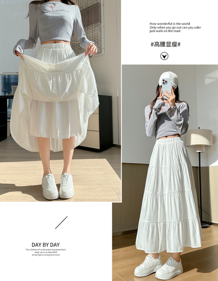 Fat A-line slim high waist all-match skirt for women