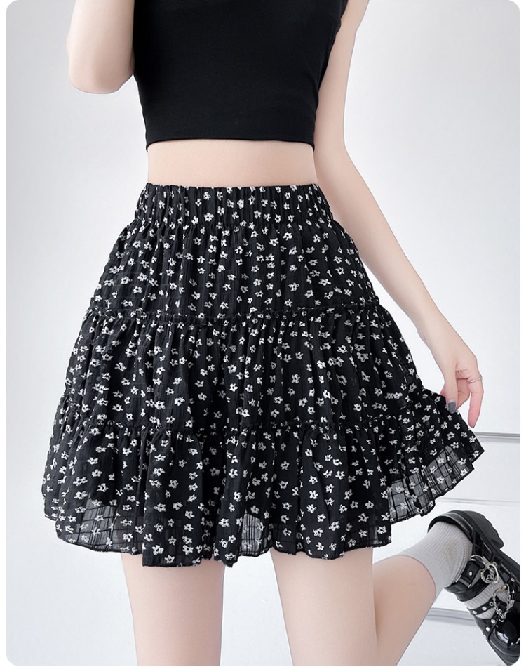 A-line high waist short culottes floral summer short skirt