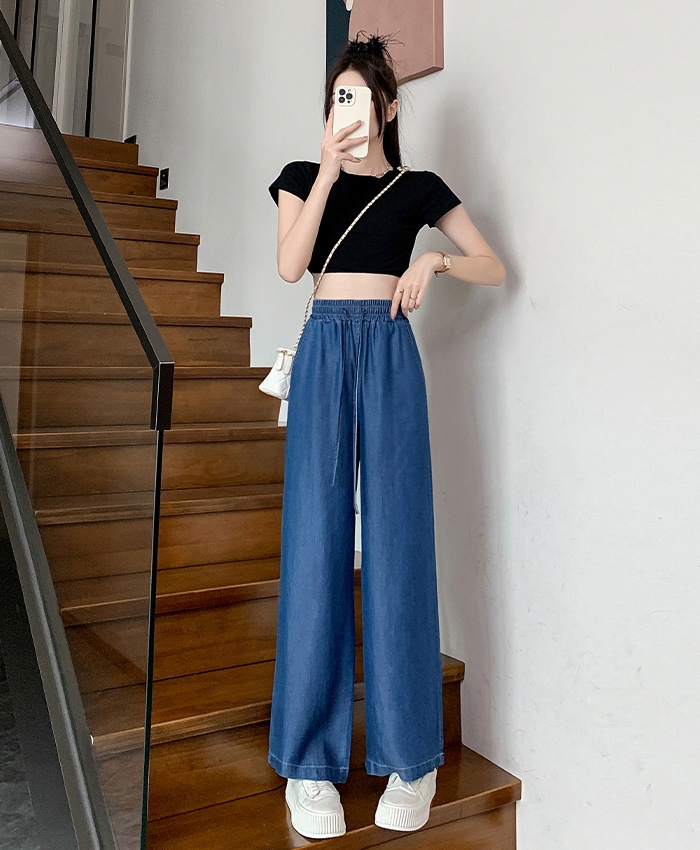 Straight pants wide leg pants summer jeans for women