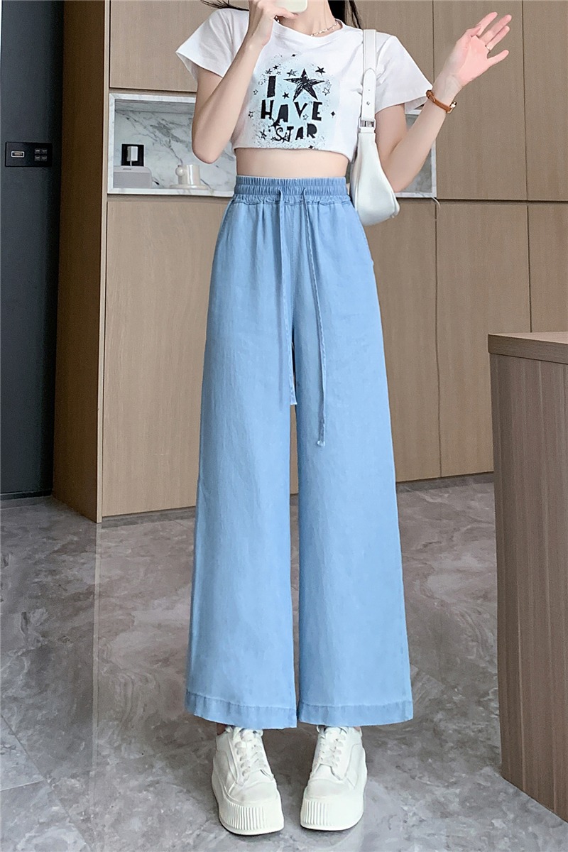 Straight pants wide leg pants summer jeans for women