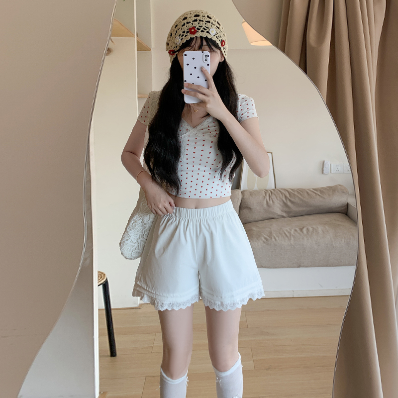 Summer sports shorts small fellow wide leg pants for women