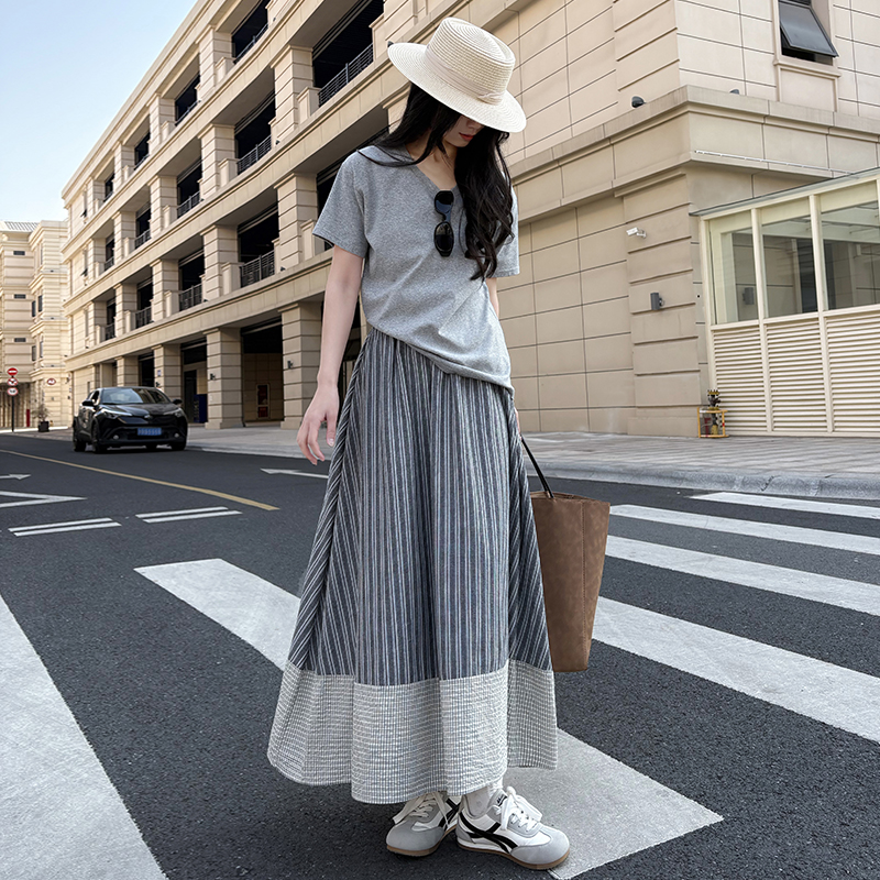 Long temperament high waist skirt for women