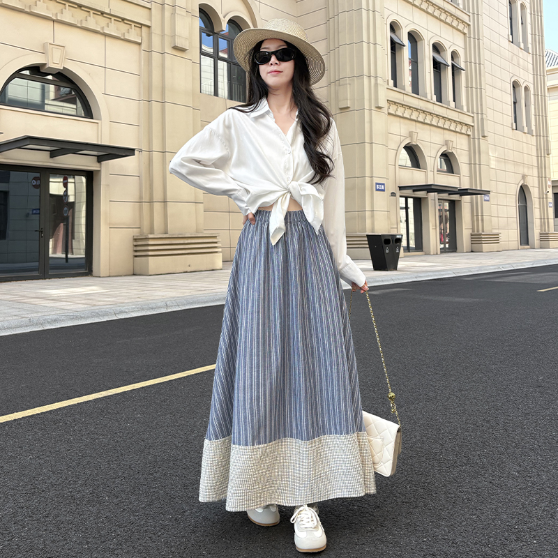 Long temperament high waist skirt for women