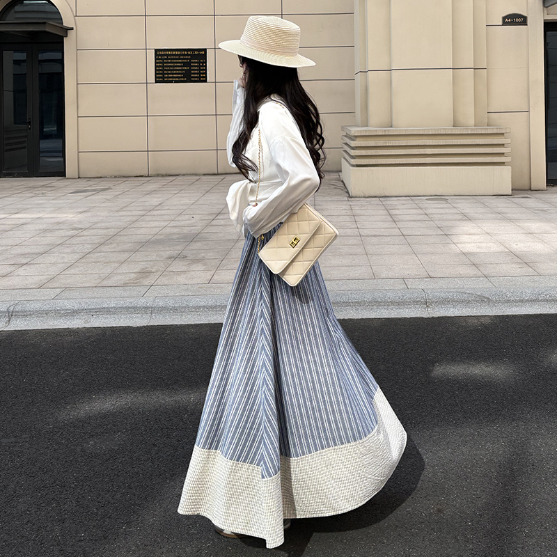 Long temperament high waist skirt for women