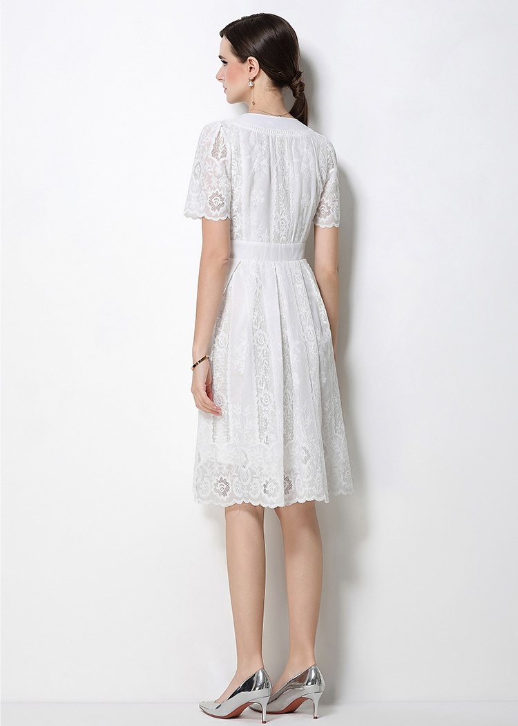 France style lace temperament summer V-neck dress for women